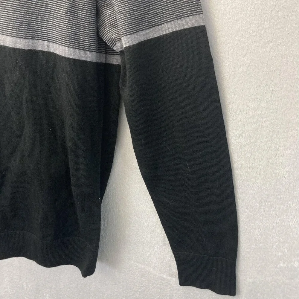 Banana Republic 100% Merino Wool Sweater Mens Large L Black Lightweight Pullover
